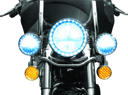 Kuryakyn #5441 - LED Front Turn Signal Conversion Flat Style Insert Amber Lens