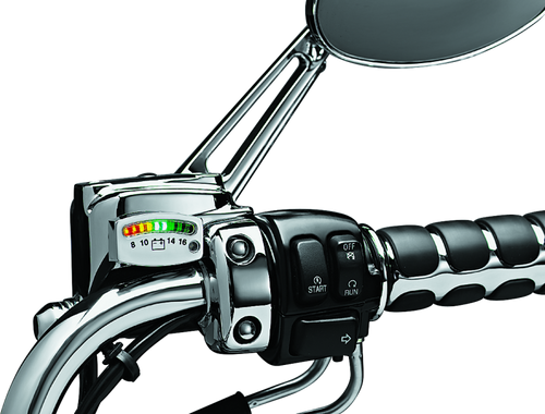 Kuryakyn #4219 - LED Battery Gauge Universal Chrome