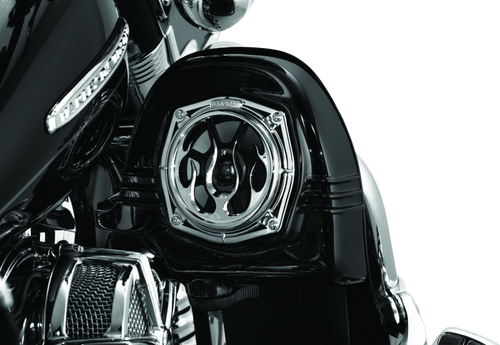 Kuryakyn #3788 - Flame Speaker Grills Chrome