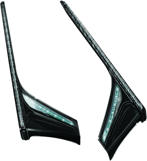 Kuryakyn #3247 - L.E.D. Vertical Rear Light Strips 12-17 GL1800 Gloss Black Smoke Lens