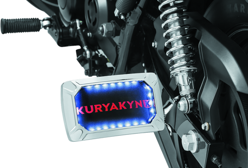 Kuryakyn #3192 - Nova Curved Horizontal Mount Side License Plate Holder Chrome