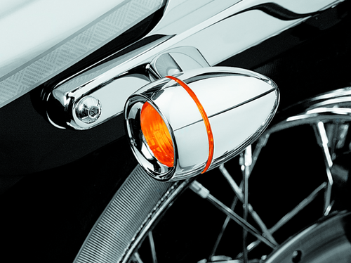 Kuryakyn #2108 - Deep Dish Bezel With Amber Lens Chrome