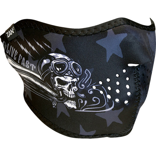 ZAN Headgear #WNFM709H - Neoprene Half Mask - Skull Live