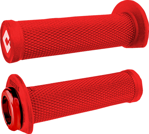 ODI #J33RFR-R  - Ruffian 2.1 Lock-On Grips - ATV/PWC - Bright Red/Red