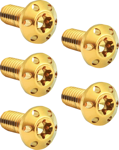 Arlen Ness #300-911 Bolt Kit - Holeshot/Brake Rotor/Rear - Hub Mount - Gold - 3/8"-16 x 1" - 5 Pack