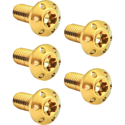 Arlen Ness #300-911 - Bolt Kit - Holeshot/Brake Rotor/Rear - Hub Mount - Gold - 3/8-16 x 1" - 5 Pack