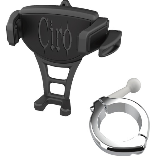 Ciro #50356 - Constrictor Phone Holder - Black - Chrome 1-1/2" Handlebar Mount