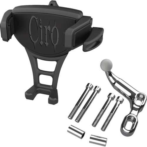 Ciro #50350 - Constrictor Phone Holder - Black - Chrome Offset Perch Mount