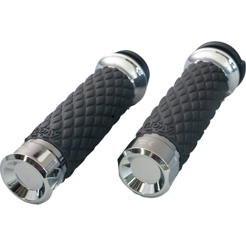 Khrome Werks #500305 - Klassic Grips - Custom Contour - Diamond - Chrome