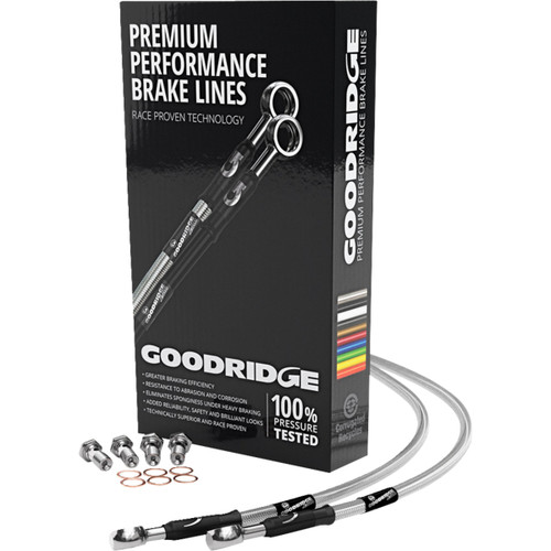 Goodridge #HD0014-2RC-CL - Brake Hose Kit - Rear - FLST '84-'99