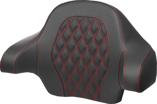 Saddlemen Tour-Pak Backrest Pad - Lattice Stitch - Red Stitch - FL '14-'24