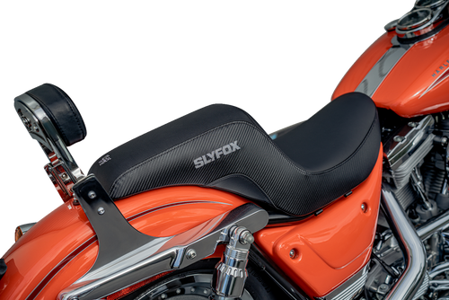 Slyfox #SlyFox4681B - Drifter Seat - Gray Logo - Black Vinyl - Smooth - FXR '82-'00
