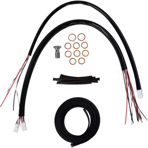 LA Choppers #LA-8059KT2-13B - Complete Black Vinyl Braided Handlebar Cable/Brake Line Kit - 12"-14" Handlebars - '23-'25 Touring