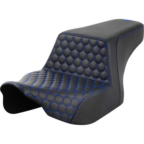 Saddlemen #823-07-17701 - Step-Up Seat - Front Honeycomb - Blue Stitching - FL '23-'24