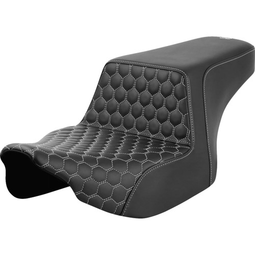 Saddlemen #823-07-17705 - Step-Up Seat - Front Honeycomb - Silver Stitching - FL '23-'24