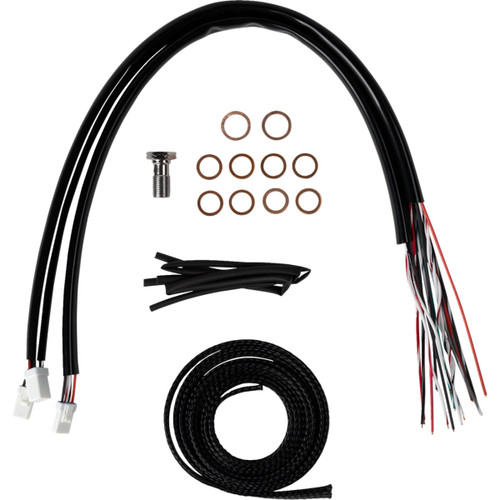 LA Choppers #LA-8059KT2-08 - Complete Stainless Braided Handlebar Cable/Brake Line Kit - Stock Bars - '23-'25 Touring