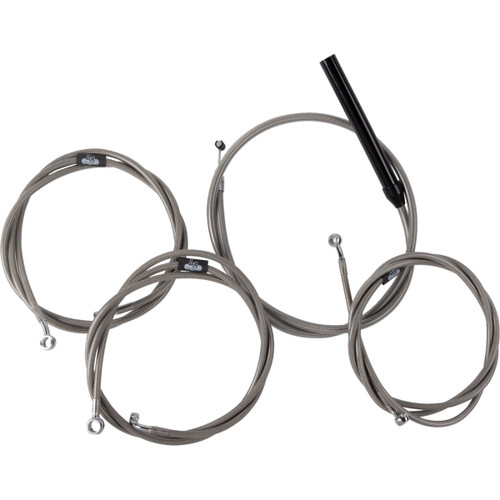 LA Choppers #LA-8059KT2-13 - Complete Stainless Braided Handlebar Cable/Brake Line Kit - 12"-14" Handlebars - '23-'25 Touring