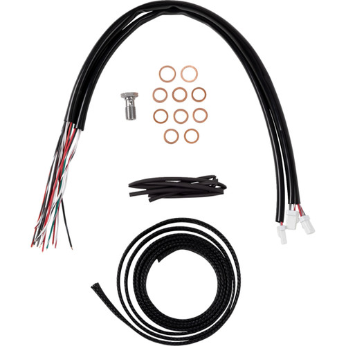 LA Choppers #LA-8059KT2-13 - Complete Stainless Braided Handlebar Cable/Brake Line Kit - 12"-14" Handlebars - '23-'25 Touring