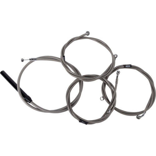 LA Choppers #LA-8059KT2-16 - Complete Stainless Braided Handlebar Cable/Brake Line Kit - 15"-17" Handlebars - '23-'25 Touring