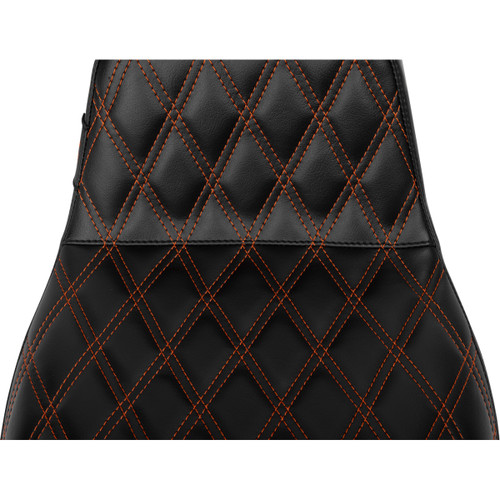 LE Pera #LV-587DLDD-OB4 - Tailwhip Daddy Long Legs Seat - Burnt Orange Double Diamond Stitch - FLH/FLT '23-'25