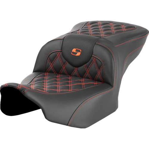 Saddlemen #823-07-18203 - Roadsofa™ Seat - without Backrest - Orange Lattice Stitch - FLTR/FLHX '23-'24