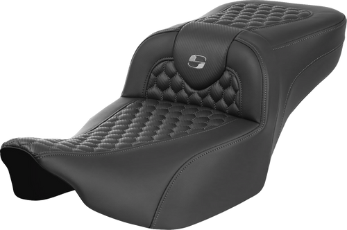 Saddlemen Roadsofa Extended Reach Seat - without Backrest - Honeycomb - Dark Gray Stitch - FLTR/FLHX '23-'24