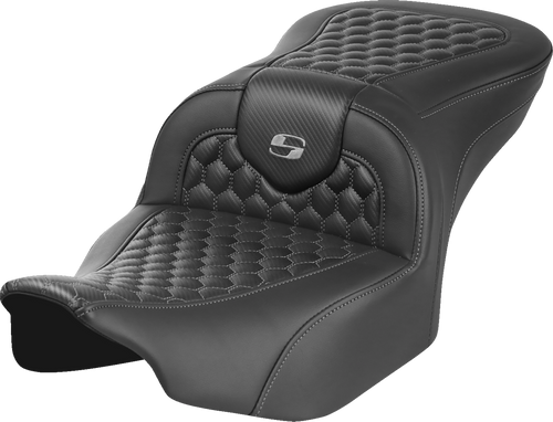 Saddlemen Roadsofa Seat - without Backrest - Honeycomb - Gray Stitch - FLTR/FLHX '23-'24
