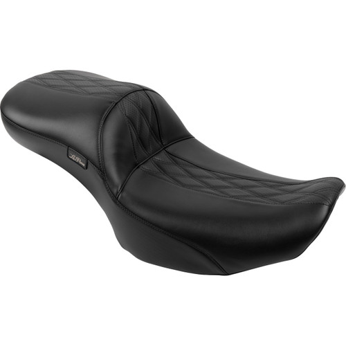 LE Pera #LV-957DLHR2 - Maverick Daddy Long Legs Seat - Without Backrest - Diamond Stitch - HR2 Inlay - FLH/FLT '23-'25