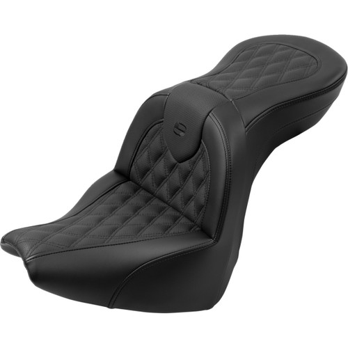 Saddlemen #818-31-182BR - Roadsofa™ Seat - with Backrest - Lattice Stitch - FXBR/S '18-'20