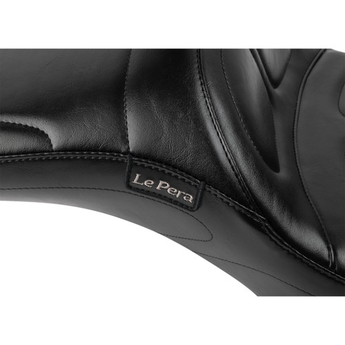 LE Pera #LV-957DLBR - Maverick Daddy Long Legs Seat - With Backrest - Black - FLH/FLT '23-'25