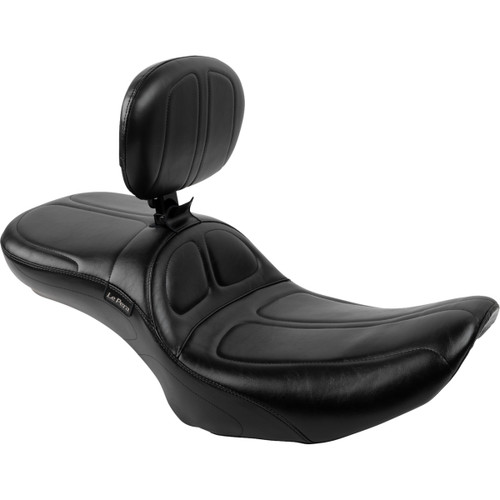 LE Pera #LV-957DLBR - Maverick Daddy Long Legs Seat - With Backrest - Black - FLH/FLT '23-'25