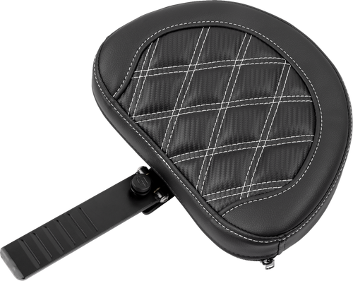 Saddlemen RoadSofa Seat - with Backrest - Carbon Fiber - Lattice Stitch - White Stitch - FLTR/FLHX '23-'24
