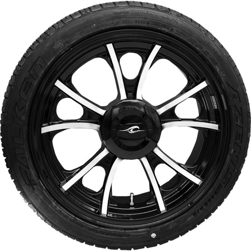Coastal Moto #PKG-LGO-187T-BC - Largo 3D Rear Wheel - Black Cut (18") | Falken Tire (215/45ZR18) - Trike