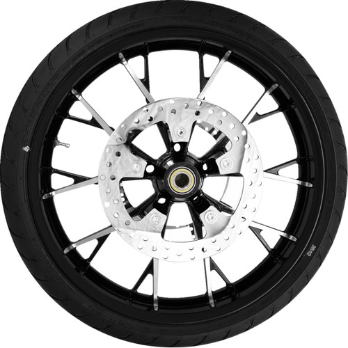 Coastal Moto #PKG-MAR213BC-ABST - Marlin Front Wheel - Black Cut (21") | Rotors (11.8") | Dunlop Tire (130/60B21)