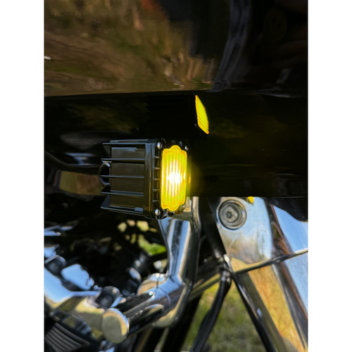Custom Dynamics #SD-RG-FT-YB - LED Turn Signals - Black -Yellow Lens - Road Glide