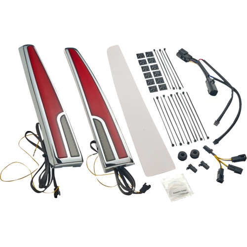 Ciro #40085 - Taillight - LED - Red Lens - Chrome - Tri Glide