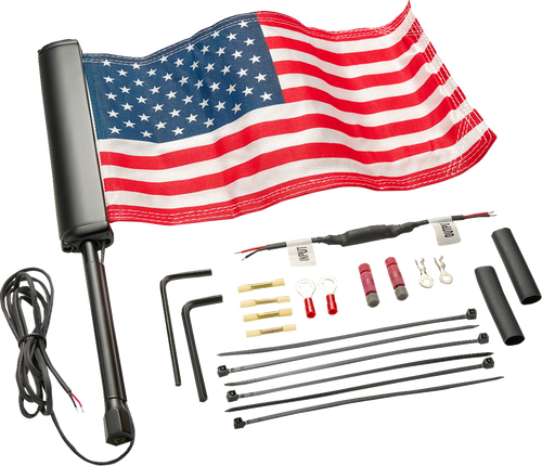 Ciro #70610 - LED Lighted Flagpole - U.S. Flag - Black