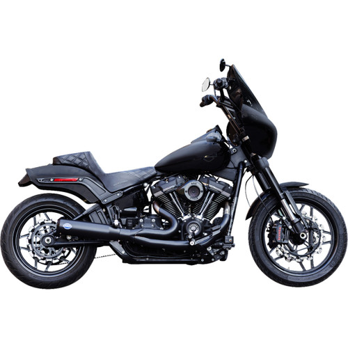 S&S Cycle #550-1104 - 2-into-1 Qualifier Exhaust System - 50-State - Black - Softail
