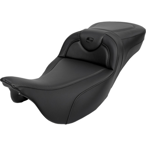Saddlemen #808-07B-18600 - Roadsofa™ Extended Reach Seat - Carbon Fiber - Black Stitch - without Backrest - FL '08-'24
