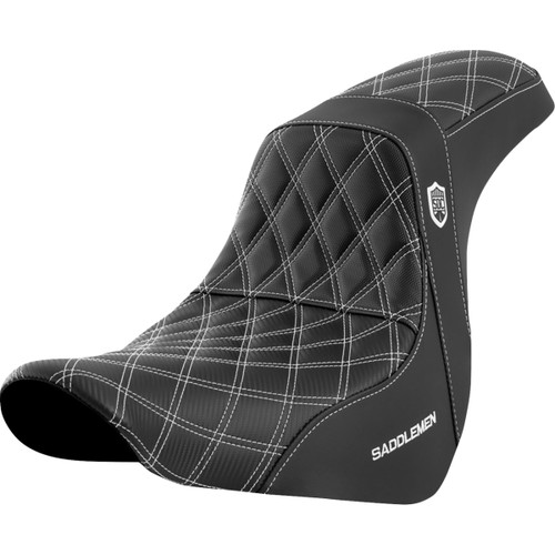 Saddlemen #SC81829WHI - Pro Series SDC Performance Seat - w/o Backrest - White Stitch - FL/FX '18-'20