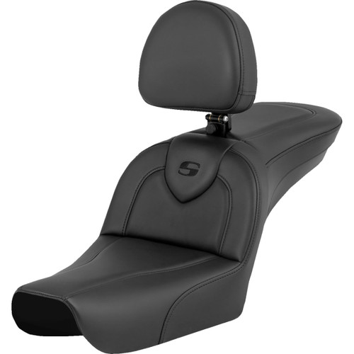 Saddlemen #804-05-187BR - RoadSofa™ - Black - with Driver Backrest - FXDWG '04-'05