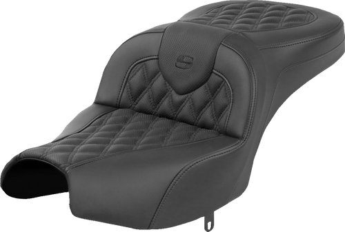 Saddlemen Roadsofa Seat - Without Backrest - Black - Lattice Stitch - Indian Pursuit '22-'24