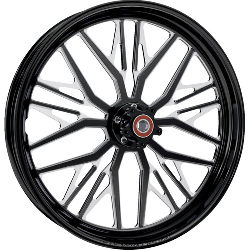 Performance Machine (PM) #1204-7106R-NVSAJAP-B - Wheel - Nivis - Front - Dual Disc/with ABS - Black/Contrast Cut Platinum - 21x3.5