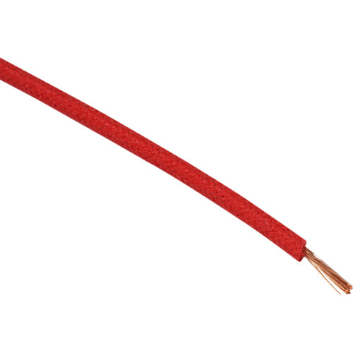 Namz #NCBW-2 - Cloth-Braided Wire - 25' Spool - 16-Gauge - Red