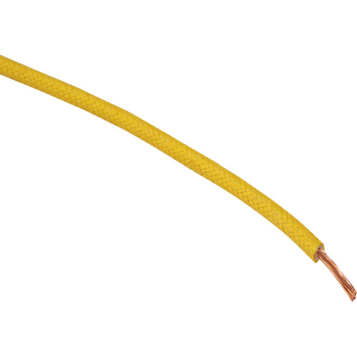 Namz #NCBW-4 - Cloth-Braided Wire - 25' Spool - 16-Gauge - Yellow