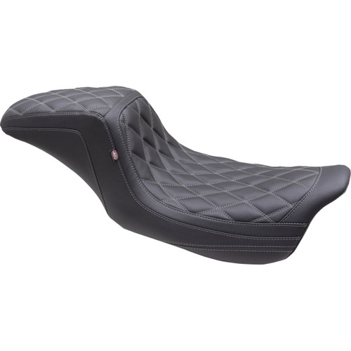 Mustang #75299GM - One Piece 2-Up Squareback Seat - Double Diamond - Gun Metal Stitch - FL '08-'25
