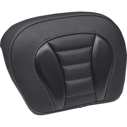 Mustang #88405GM - Deluxe Chopped Tour-Pak® Sissy Bar Pad - Black w/ Gunmetal Stitch - Touring