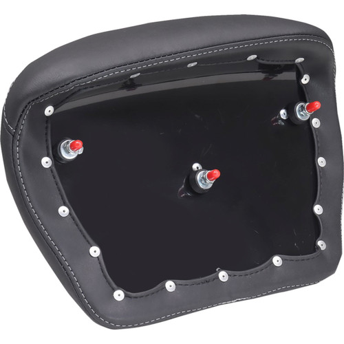 Mustang #88405GM - Deluxe Chopped Tour-Pak® Sissy Bar Pad - Black w/ Gunmetal Stitch - Touring