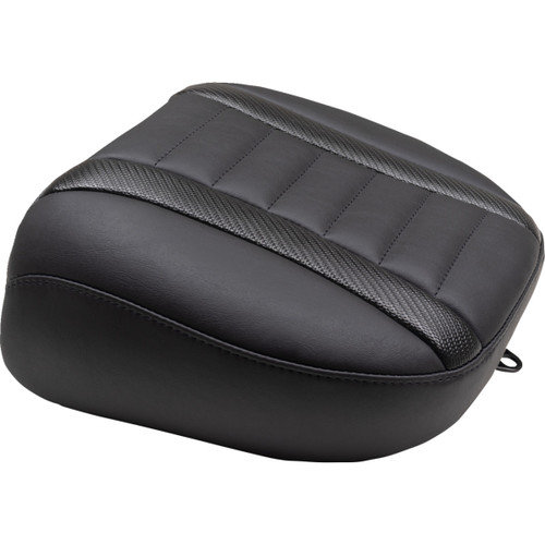Mustang #88402 - Deluxe Touring Passenger Seat - Black Stitch - Carbon Fiber Inlay - FLH/FLT '23-'24