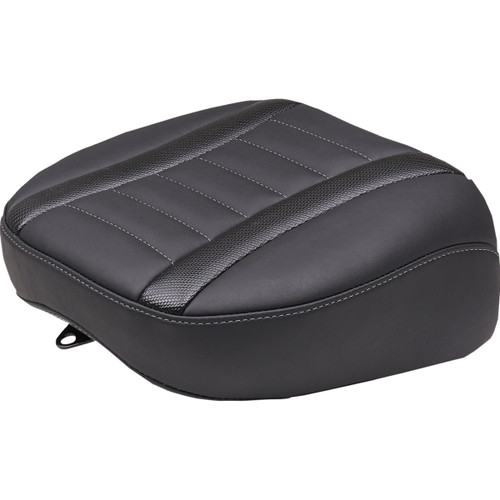 Mustang #88402GM - Deluxe Touring Passenger Seat - Gun Metal Stitch - Carbon Fiber Inlay - FLH/FLT '23-'24